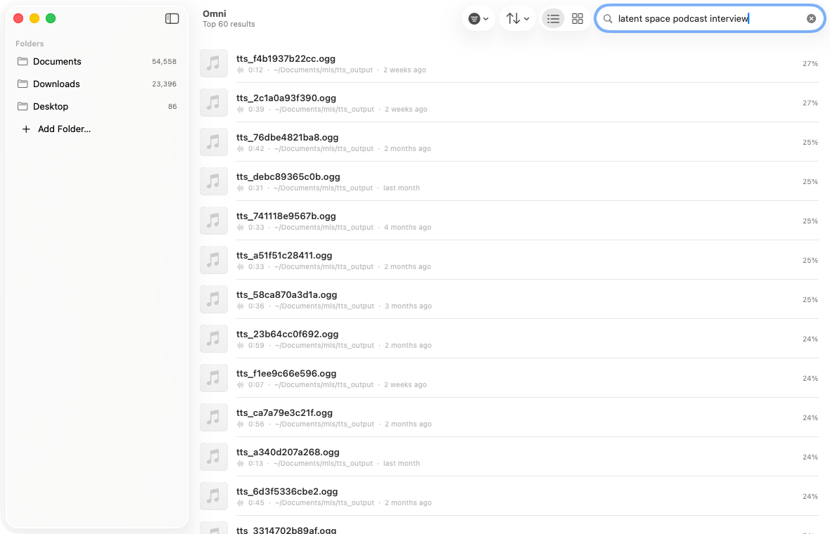 Searching audio files